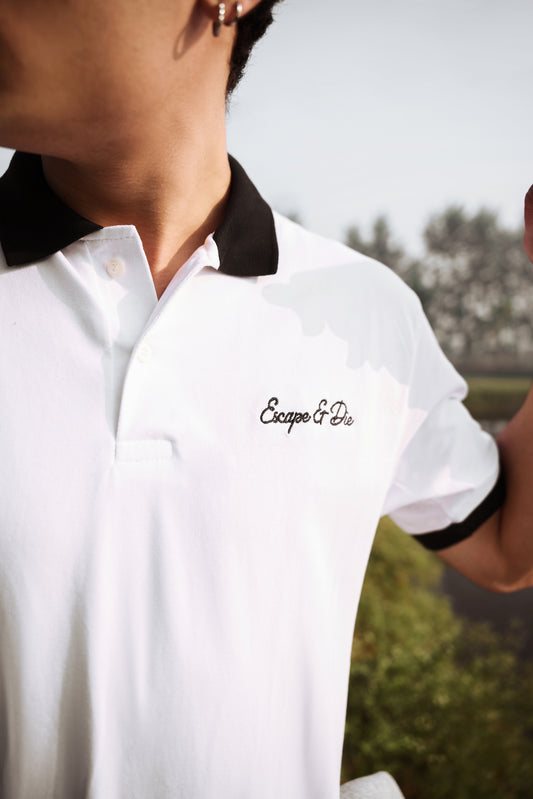 Escape White Polo tee