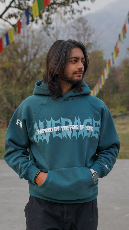 Fear Of Being Average -bottle Green Hoodie