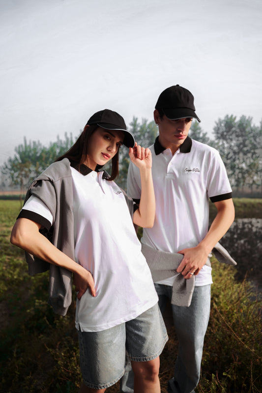 Escape White Polo tee