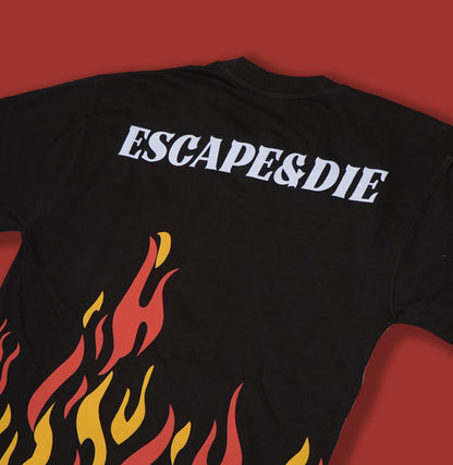 ESCAPE&DIE BLACK TYPE2 OVERSIZE T-SHIRT